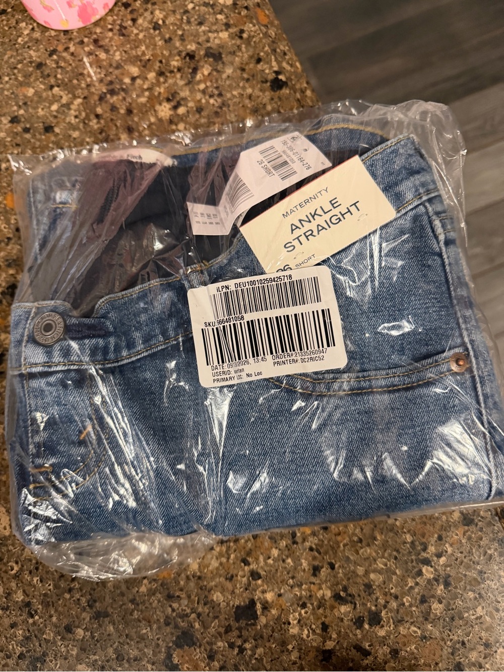 Maternity Ankle Straight Jeans - Light Blue Denim new in bag
